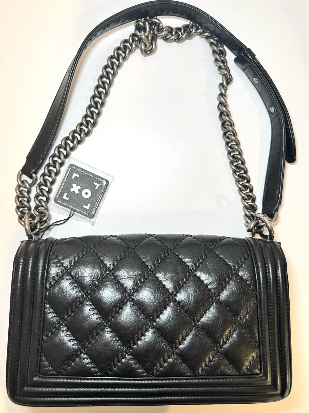 Chanel Quilted Medium Boy Bag In Black Calfskin Leather W Ruthenium Hardware
